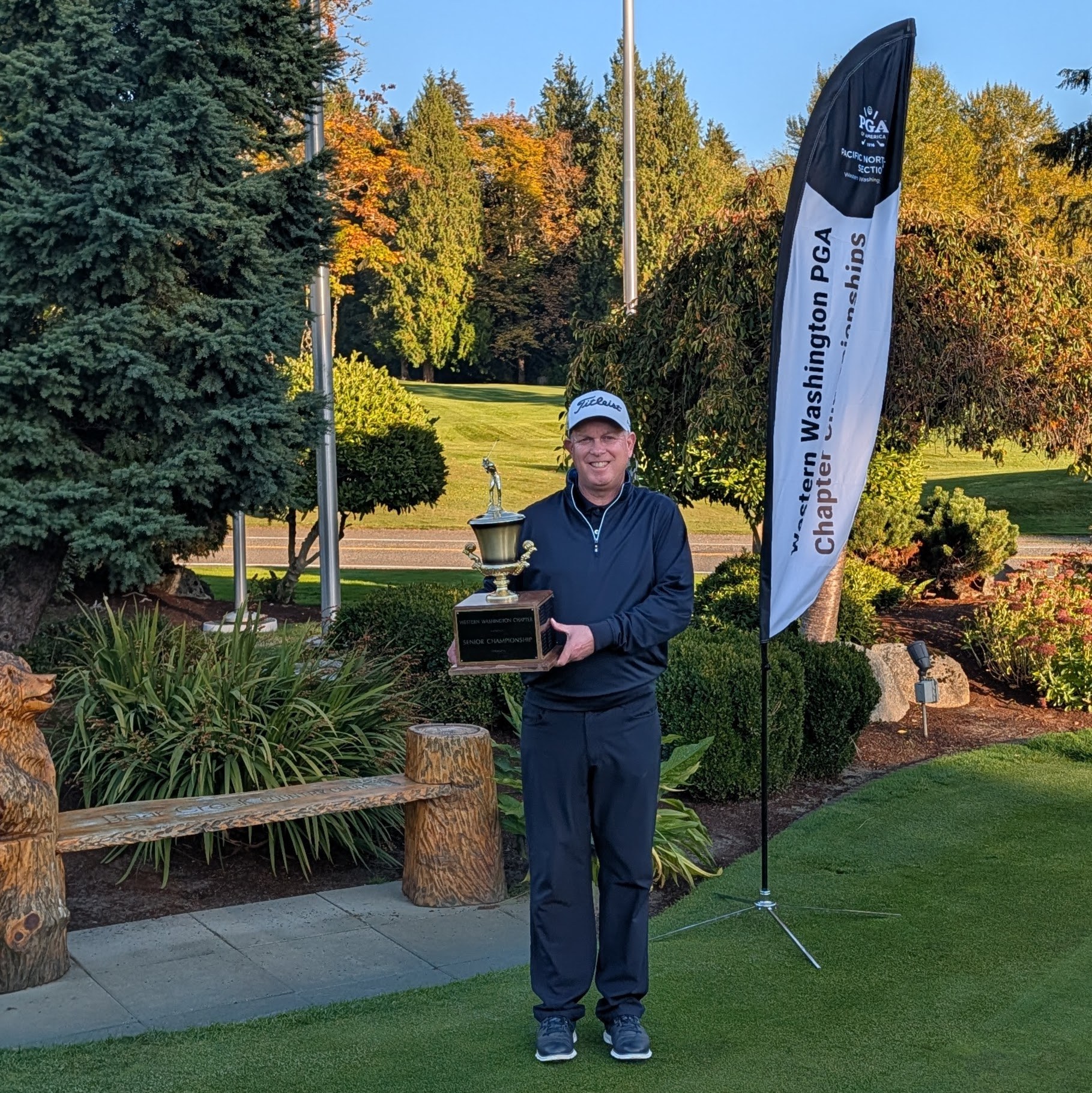 Jim Pike with championship trophy